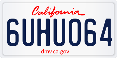 CA license plate 6UHU064