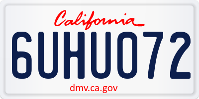 CA license plate 6UHU072