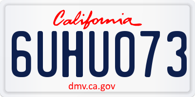 CA license plate 6UHU073