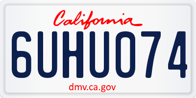 CA license plate 6UHU074