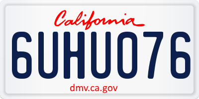 CA license plate 6UHU076
