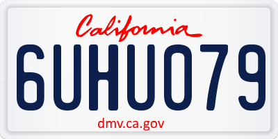 CA license plate 6UHU079