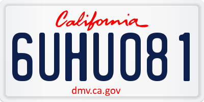 CA license plate 6UHU081