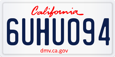 CA license plate 6UHU094
