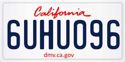 CA license plate 6UHU096