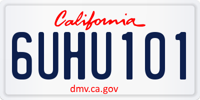 CA license plate 6UHU101