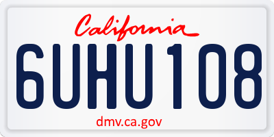 CA license plate 6UHU108
