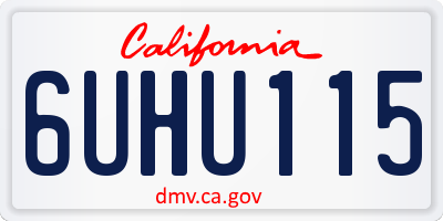 CA license plate 6UHU115