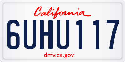 CA license plate 6UHU117
