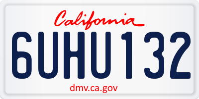 CA license plate 6UHU132