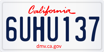 CA license plate 6UHU137
