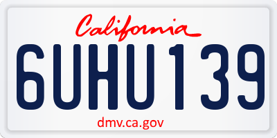 CA license plate 6UHU139