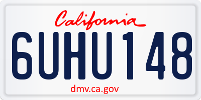 CA license plate 6UHU148