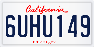 CA license plate 6UHU149