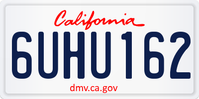 CA license plate 6UHU162