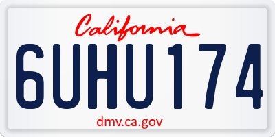 CA license plate 6UHU174