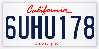 CA license plate 6UHU178