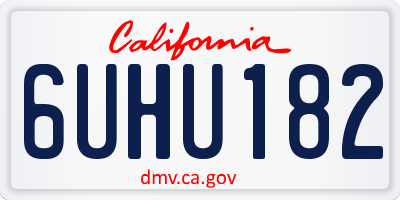 CA license plate 6UHU182