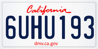 CA license plate 6UHU193