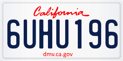 CA license plate 6UHU196