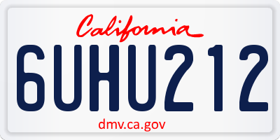 CA license plate 6UHU212