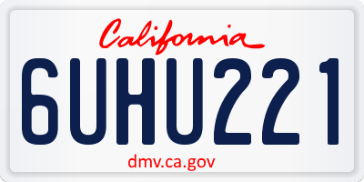 CA license plate 6UHU221
