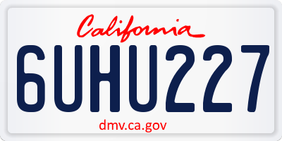 CA license plate 6UHU227