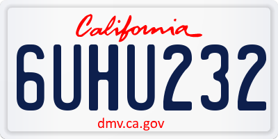 CA license plate 6UHU232