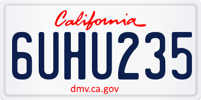CA license plate 6UHU235