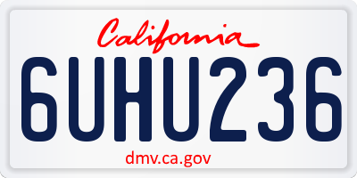 CA license plate 6UHU236