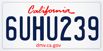 CA license plate 6UHU239