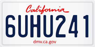 CA license plate 6UHU241