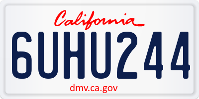CA license plate 6UHU244