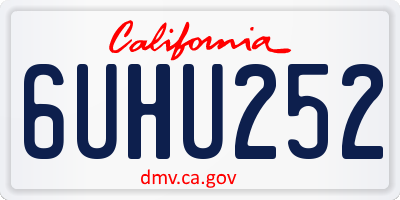 CA license plate 6UHU252