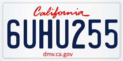 CA license plate 6UHU255