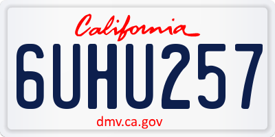 CA license plate 6UHU257