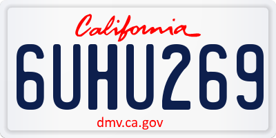 CA license plate 6UHU269