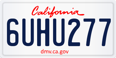 CA license plate 6UHU277