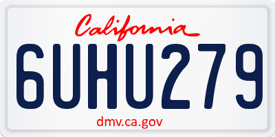 CA license plate 6UHU279