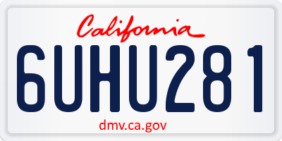CA license plate 6UHU281