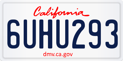 CA license plate 6UHU293