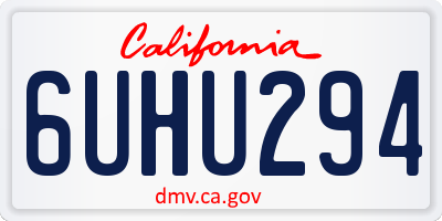 CA license plate 6UHU294