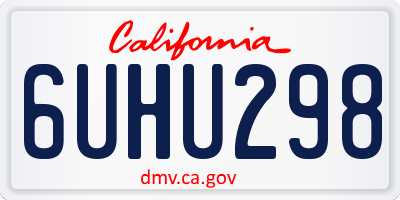 CA license plate 6UHU298