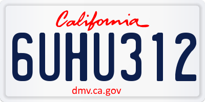 CA license plate 6UHU312