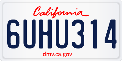 CA license plate 6UHU314