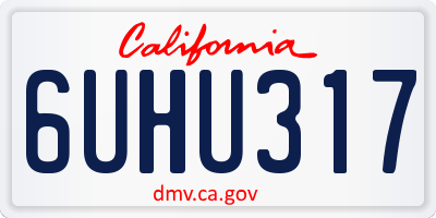 CA license plate 6UHU317