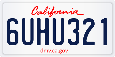 CA license plate 6UHU321