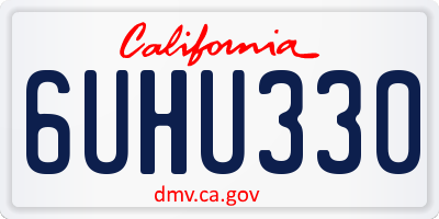 CA license plate 6UHU330