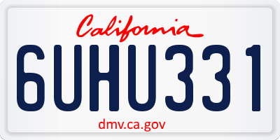 CA license plate 6UHU331