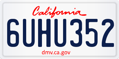 CA license plate 6UHU352